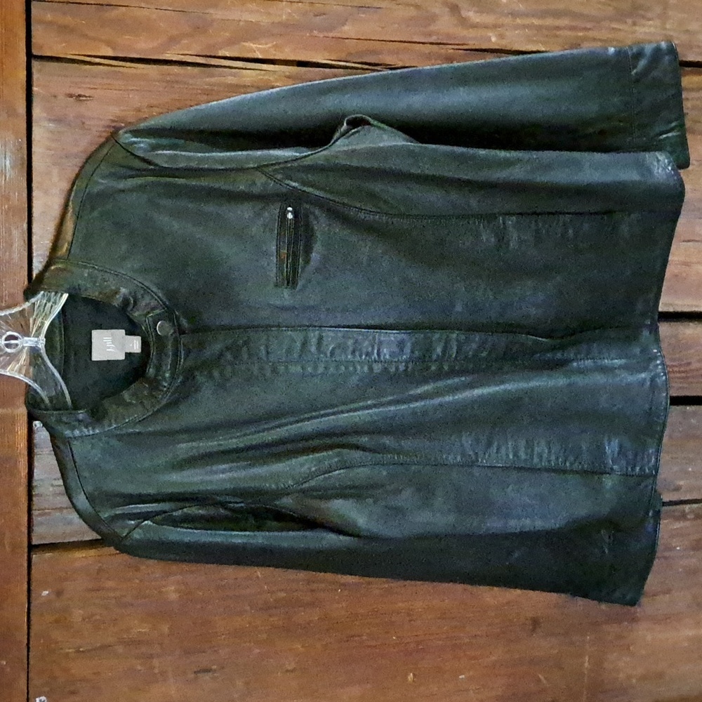 J Jill black leather jacket